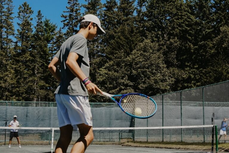 Enjoying playing tennis